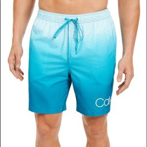 NWT Calvin Klein Ombré Striped Swim Trunks Size M